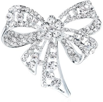 TOZBLEU Broche Diamant et Strass Bowknot pour Fêtes et Banquets, Écharpe Décorée, Vêtements de Mode, Accessoires de Manteau, Bijoux, Cadeaux
