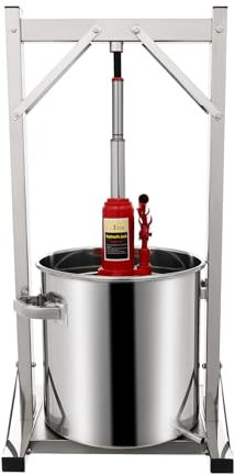 Treeisland Obstpresse Weinpresse, 22L Obstpresse Hydraulisch Beerenpresse Manuell Obstpresse Edelstahl Saftpresse Traubenpresse für Haushalten, Weinkellereien