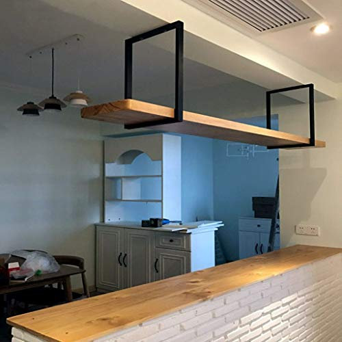 Weinregal aus Holz zum Aufhängen, für Bar oder Restaurant, Wand- oder Deckenmontage, 80 cm Größe