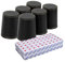 Schocken Set, Würfelbecher Leder, schocken Set, Schockbesteck Schocken Spiel Set, 6 Würfelbecher Leder und 30 Würfeln, Komplett mit Schockbesteck, Schocken Würfelspiel Set