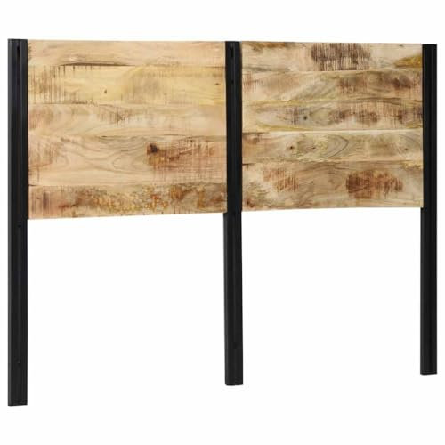 LAPOOH Kopfteil 140 cm Massivholz Mango und Eisen, Bettkopfteil, Kopfteil Bezug, Bett Rückwand, Bettrückwand, Kopfteilbezüge, Kopfteilabdeckung - 4017549