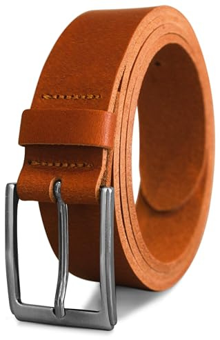 FRIEDRICH HOFFMANN Gürtel Herren schwarz - Ledergürtel Herren - 100% Leder - Anzuggürtel Business Gürtel Jeans - 3,5 cm - Made in Germany (Cognac, 105 cm Bundweite = 120 cm Gesamtlänge)