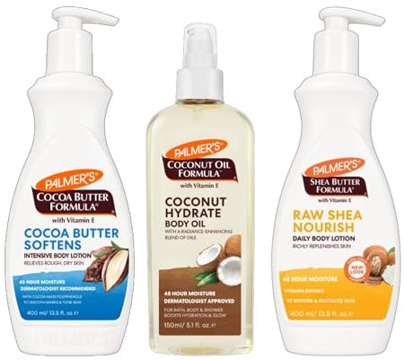 Palmer’s Body Lotion 3-Piece Bundle – Hydrate, Repair & Glow Set with Cocoa Butter, Coconut Oil & Shea Formula – Daily Moisturising & Skin Therapy Kit