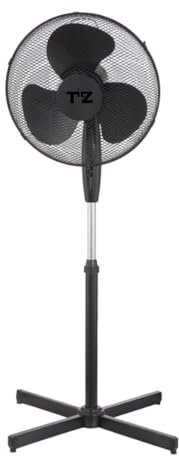 TILZ GEAR Pedestal Standing Fan - 16 Inch 3 Speed Tall Cooling Floor Fan With Adjustable Height - Electric Oscillating Base Quiet Operation pedestal fans - Ideal For Home Office Bedroom (Black)