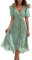 Sommerkleid Damen Kleider Lang Sommer Boho Kleid Rock Zweiteiler Elegant T Shirt Tunika Women Dress a Linie Maxi Sommerkleider Maxikleid for Plissee Freizeit T-Shirt Blumenmuster