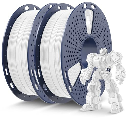 SUNLU PLA Plus Filament 1.75mm 1KG, Upgraded PLA+ 3D Drucker Filament, Maßgenauigkeit ±0.02mm, 0.5KG*2 Spulen (2x Weiß)