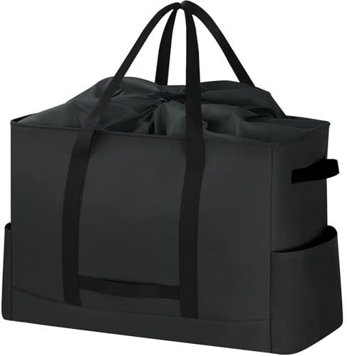 DSDCDJ Extra Große Reisetasche, Erweiterbare Wasserdicht Transporttasche, Heavy Duty Tragetasche mit verstärkten Griffen, Faltbare Tote Bag für Reisen, Camping, Sport & Umzugskartons, 60x25.4x50cm