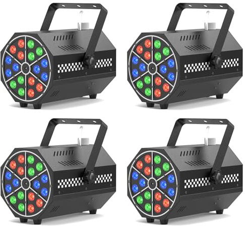 Nebelmaschine Mini,18 LED RGB Effektlicht Rauchmaschine,800W Smoke Machine mit Auto Cycle Funktion und kabelloser Fernbedienung,geeignet für Disco Party,HochzeitHalloween,Weihnachten