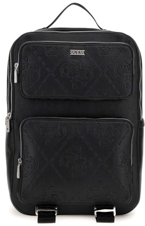 GUESS zaino per il tempo libero con scomparto per laptop Boston Squared Backpack Black nero