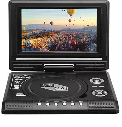 Mini Portable DVD Player 7.8 Inch 270° Rotatable Screen Desktop Digital Smart TV CD EVD Disc Players Remote Control Space Saving