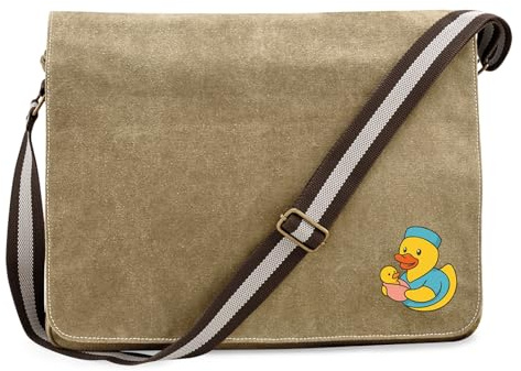 Huuraa Umhängetasche Quietscheente Hebamme Comic Gummiente 14 Liter Sahara Canvas Laptoptasche Geschenkidee