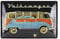 BRISA VW Collection - Volkswagen Retro-Blech-Schild-Vintage-Dekoration Geschenk-Idee aus Metall im T1 Bus Design (Bus & Käfer/Schwarz)