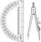 eBoot Zeichnen Zirkel und 6 Zoll Winkelmesser, Student Geometrie Mathe Set