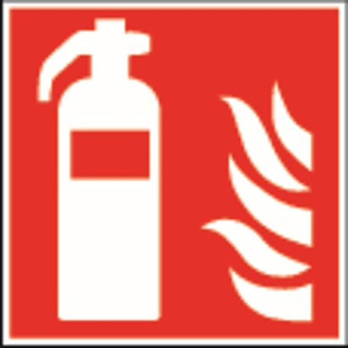 Kunststoff PVC Schild Feuerlöscher DIN EN ISO 7010-150x150x1.5mm langnachleuchtend