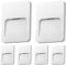ledscom.de 6 Stück LED Wandleuchte/Treppenlicht STUFO für außen, IP44, flach, Downlight matt, eckig, weiß