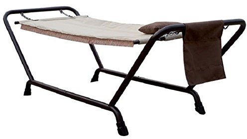 PEBSHOP Hängematte mit Gestell Edelstahl 240 x 80 x H80 cm.