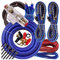 AIMIEI Complete 4 Channels 2000W Gravity 4 Gauge Amplifier Installation Wiring Kit Amp Pk3 4 Ga Blue - for Installer and DIY Hobbyist - Perfect for Car/Truck/Motorcycle/Rv/ATV