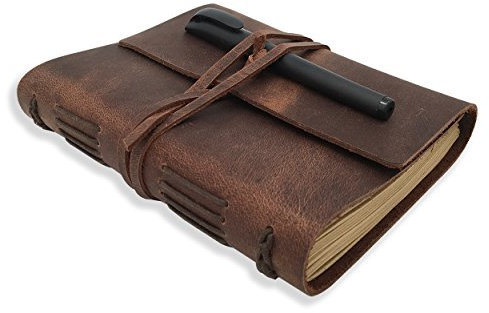 Leder notizbuch Tagebuch - Unisex-Notizblock, 240 Kraftpapier Vintage & handgemacht notizbuch leder, braunes A6 Notizblock Format - Braun, 5 x 7 Zoll
