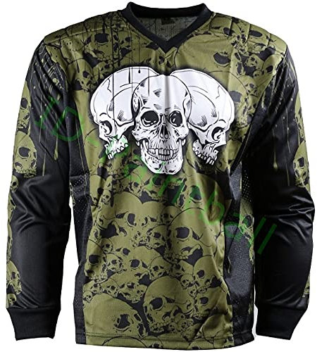 IDP Jersey The Skulls Oliv Paintball Trikot Grösse XL