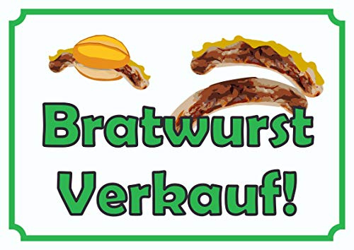 HB-Druck Bratwurst Verkaufsschild Schild A6 (105x148mm)