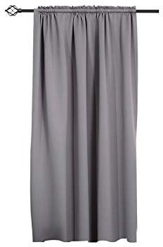 WOLTU Thermovorhang, Verdunklungsvorhang Blickdicht, Gardine mit Kräuselband für Schiene, Vorhang 250g/m² Schwere Wärmeisolierende, für Wohnzimmer Schlafzimmer, 117 x 138 cm, Dunkelgrau