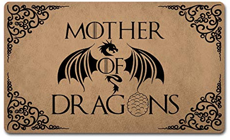 CLZ Fußmatten mit Aufschrift „Welcome“, bunt, lustig, Fußmatten für Eingangstür, Küche, Teppiche und Matten 45,7 cm (L) x 76,2 cm (B) Mother of Dragon Game of Thrones