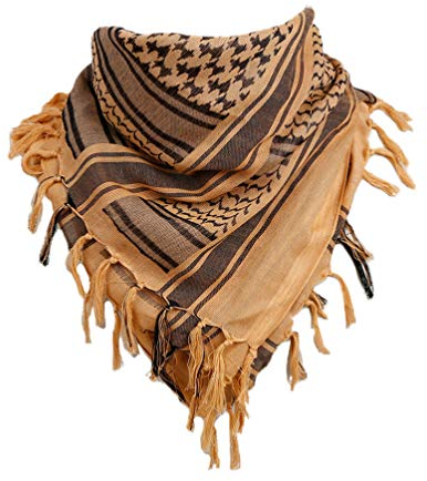 LIOOBO baumwolle araber schal wickeln wüste vierkanthals kopf schal für frauen und männer im freien herbst winter warm (schlamm)