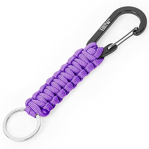 EOTW Paracord Schlüsselanhänger Karabiner Karabinerhaken D Ring Schlüsselband Schlüsselring für Motorrad Auto Camping Wandern Männer Frau Kinder (1Lila)