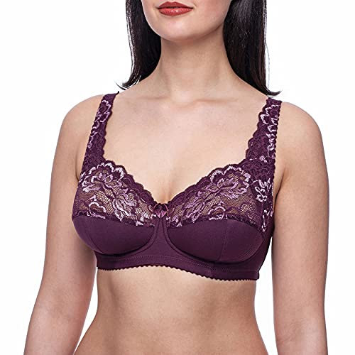frugue Reggiseno Donna Taglie Forti Senza Ferretto Contenitivo Viola IT 4D (EU 85D)
