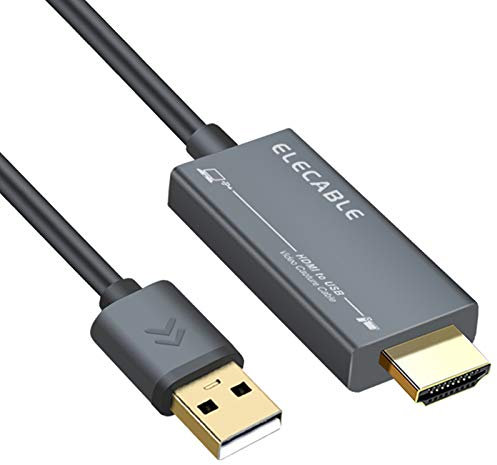 ELECABLE HDMI Video Capture Adapter Cable 1.8M HDMI to USB 1080p Record Gaming, Streaming, Teaching, Video Conference for Computer, PS4,Switch,Xbox and More(1.8M/6FT)