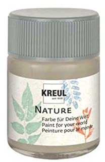 KREUL 49431 - Nature Kieselstein im 50 ml Glas, wasserbasierte Farbe, aus nachhaltigen, natürlichen Rohstoffen, cremig, schnelltrocknend und lichtecht, für zahlreiche Untergründe