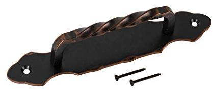 ADGO Maniglia Antaba Maniglione Maniglia per Porta Portineria 190 mm, Acciaio Ferro Battuto Verniciato a Polvere, Elegante Anticato, Colore Rame Antico, 1 pezzo