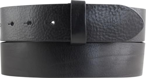 BELTINGER Gürtel aus Vollrindleder ohne Schnalle 4 cm | Jeans-Gürtel für Damen Herren 40mm | Vollleder-Gürtel in | Schwarz 80cm