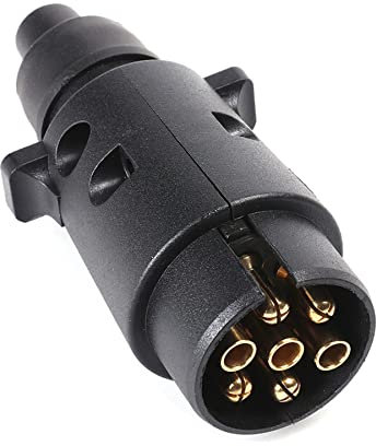 DARKGUARD 1 pedazo Enchufe 7pines Remolque 12v ISO1724,Impermeable,Zócalo Caravana 7Pines Macho, Adaptador Enchufe 7pin per Remolque,Conector 7polos 12v per Agrícola Remolque Camión Caravana (DG7PR-1)