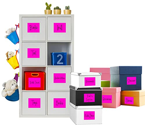 80 Stück bedruckbares Aufkleber papier, 20 Blatt leeres, mattes Aufkleber papier für Tintenstrahl- und Laserdrucker, wasserfest, reißfest, ölbeständig (10.8cm x 14cm, fluoreszierendes Rosa)