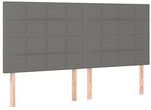 vidaXL 4X Kopfteil Polsterkopfteil Bettkopfteil für Bett Bettrahmen Betthaupt Bettgestell Schlafzimmer Bettzubehör Dunkelgrau 90x5x78/88cm Stoff