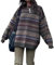 Damen Y2K Argyle Gestreifter Pullover Sweater Casual Langarm Rundhals Vintage Preppy Style Pullover Strickwaren, Grau-A, Large