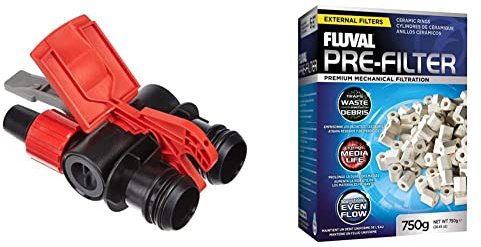 Fluval AquaStop Ventil Außenfilter 106, 206, 306 und 406 & Vorfiltermaterial, Keramikringe zur Vorfilterung größerer Abfallstoffe im Süß- und Meerwasseraquarium, 750g