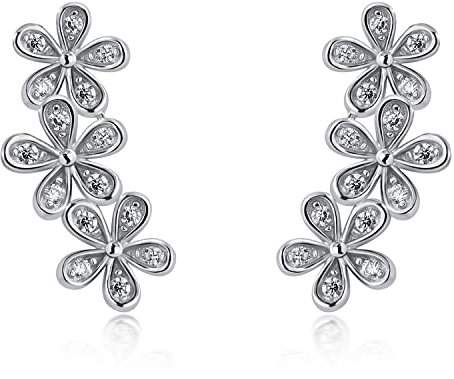 Meissa Orecchini Fiore Argento 925 Orecchio Girasole Margherita Climber Crawler Gioielli Donna Ipoallergenico