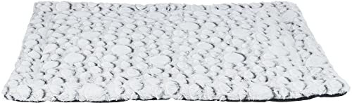 TRIXIE besonders weiches Hundebett mit rutschfestem Boden LIEGEMATTE Mila, PLÜSCH, 60 × 50 cm, WEIß-GRAU waschmaschinengeeignet - 38987
