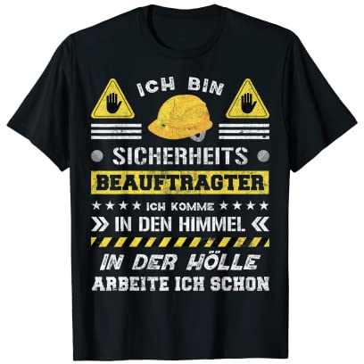 Warnweste Sicherheitsmann Lustig Sicherheitsbeauftragter T-Shirt