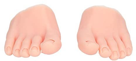 Gefälschter Übungsfuß, 1 Paar Flexibles, Weiches Silikon-Halbfußmodell, Prothetisches Übungs-Maniküre-Werkzeug, Fußmodell für Nägel, Tipps, Kunsttrainingsdisplay, Tattoo-Übung (Helle Haut)