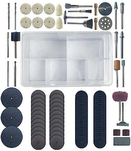 Tilswall 110tlg Universal Drehwerkzeug Mehrzweck Zubehörset Kompatibel mit Dremel Multifunktionswerkzeuge,3,2mm Schaft Rotationswerkzeug Set zum Schleifen, Polieren, Schärfen, Bohren und Gravieren