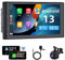 [2+32G] 2Din 7 Pulgadas Radio de Coche con A-pple Carplay/Android Auto，Podofo Android 13 Pantalla Táctil Inalámbrica con GPS/Bluetooth/SWC/FM/RDS/WiFi/USB Receptor de Radio+Cámara Trasera