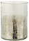 WINDLICHT KLASSISCH Crackle Glas TRANSPARENT/Silber Large