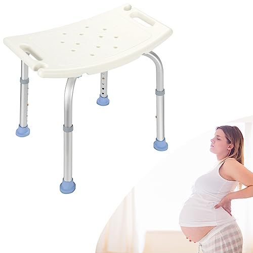 Cecaylie Tabouret de douche pour personnes âgées, tabouret de douche, antidérapant, hauteur réglable, charge maximale : 136 kg, robuste