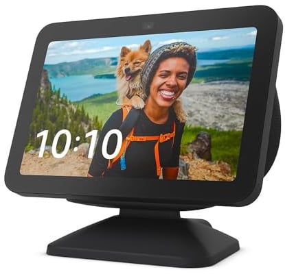 Echo Show 8 (3. Gen., 2023), Anthrazit + verstellbarer Ständer, Anthrazit