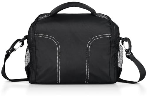 Waterproof Anti-shock Camera Travel Bag - Shoulder Crossbody Sling Bag Medium Soft Padded Case for Men and Women, Compatible with Nikon Canon Sony Pentax Olympus Panasonic DSLR SLR Mirrorless Cameras