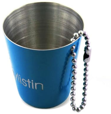 sprengers Personalisierbarer Schnapsbecher aus Edelstahl – Individuelles Schnapsglas mit Name in verschiedenen Farben - JGA (Verkehrsblau)