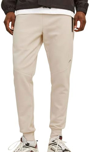 JACK & JONES Herren Jpstwill Jjfusion Sweat Pants Nb Noos Jogginghose, Beige, XXL EU